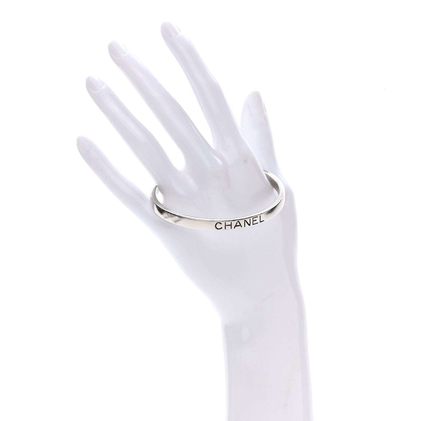 Metal Logo Bangle Silver