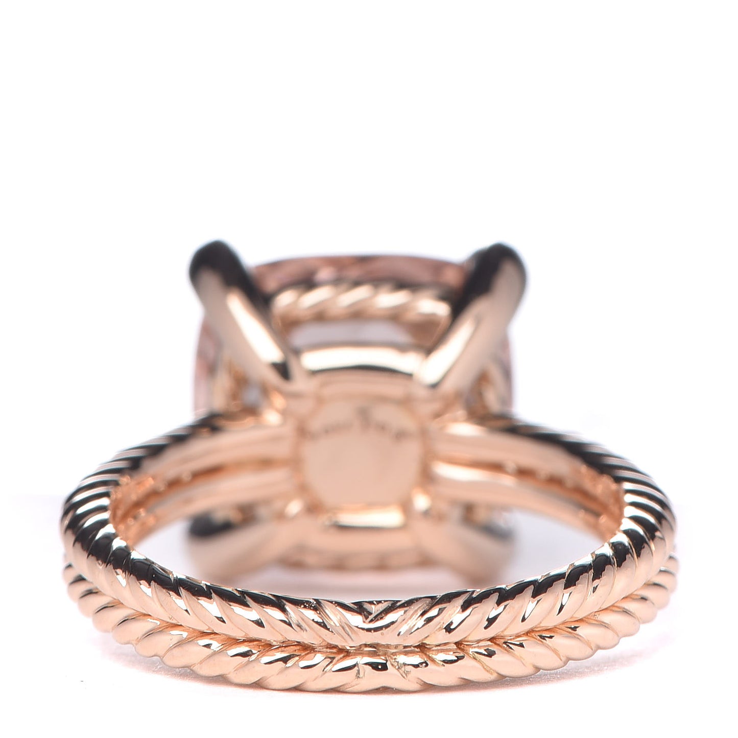 18K Rose Gold Morganite Diamond 11mm Chatelaine Ring 50 5.25