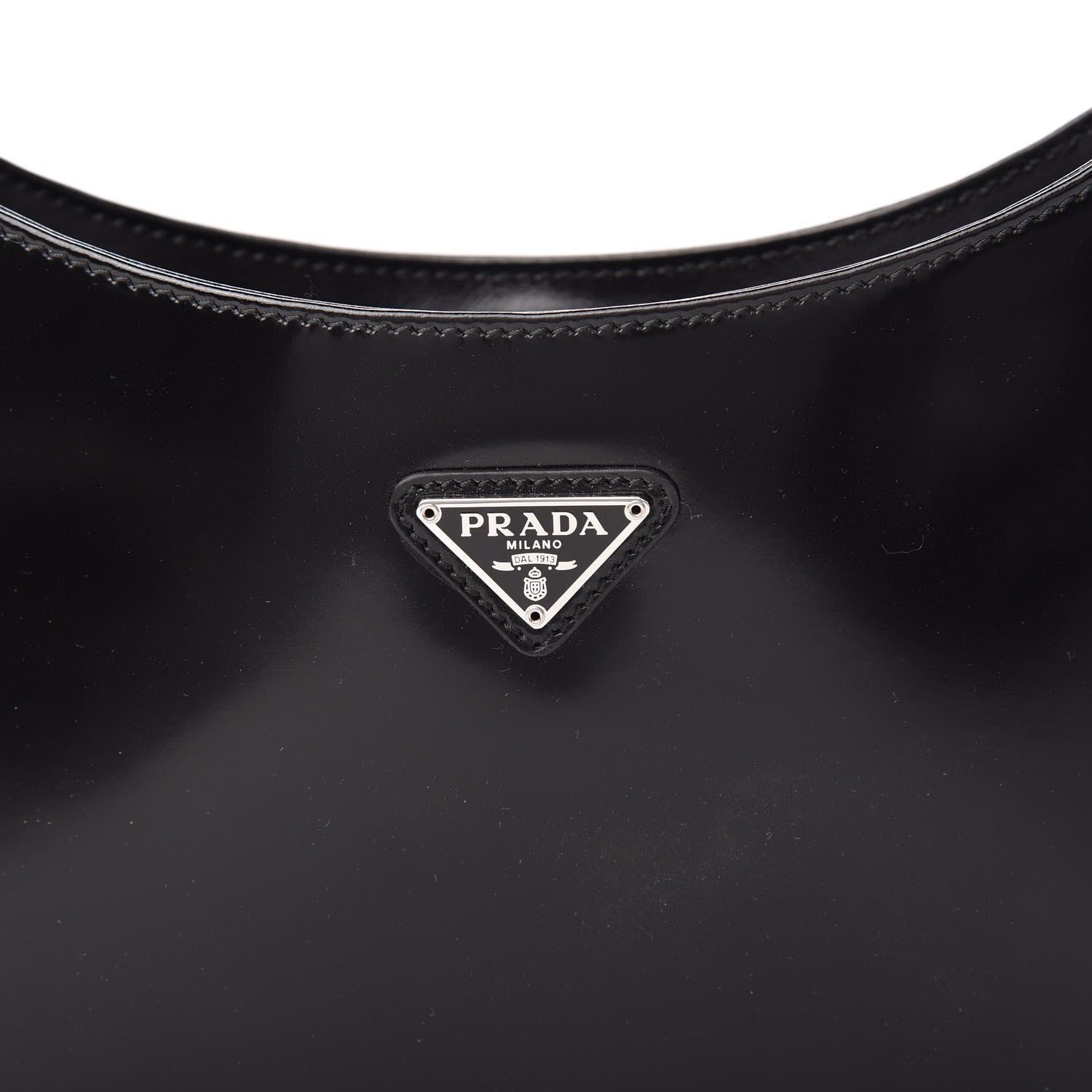 Prada Spazzolato Cleo Shoulder Bag Black 9 of 9