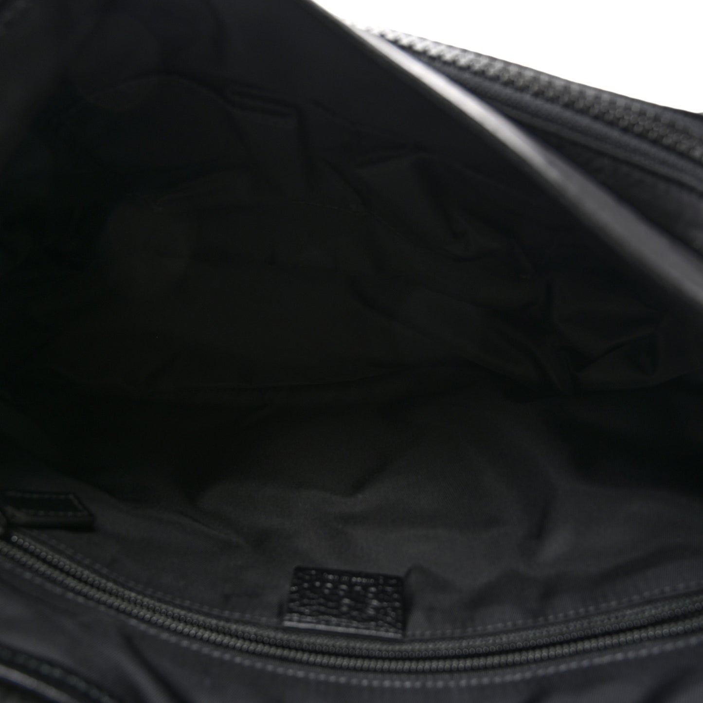 Nylon Monogram Double Buckle Flap Messenger Bag Black