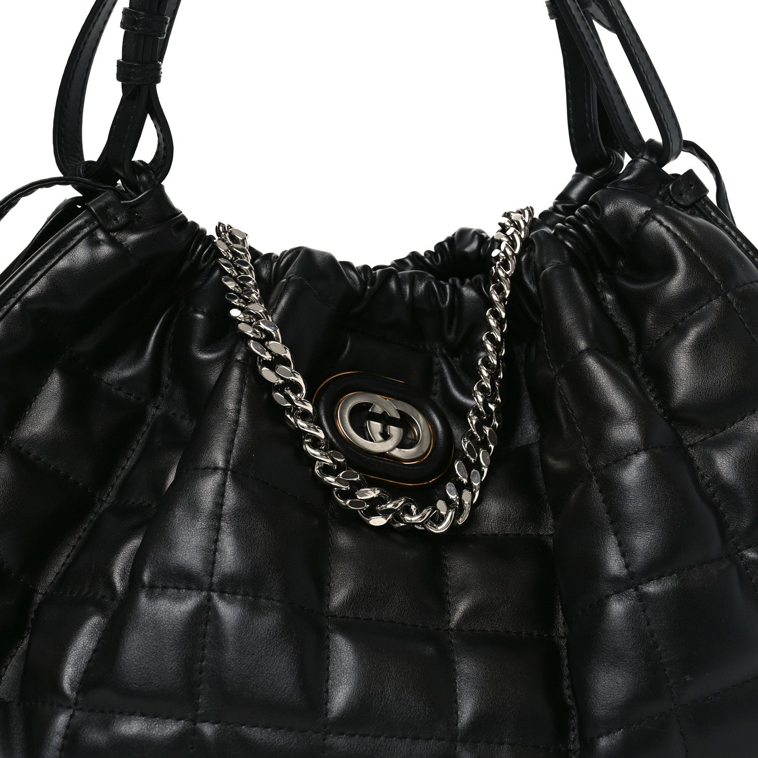 Gucci Calfskin Quilted Medium Deco Tote Bag Black 8 of 10
