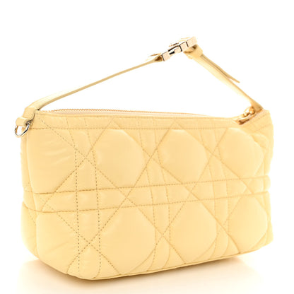 Christian Dior Calfskin Macrocannage Medium Diortravel Nomad Pouch Pale Yellow 3 of 10