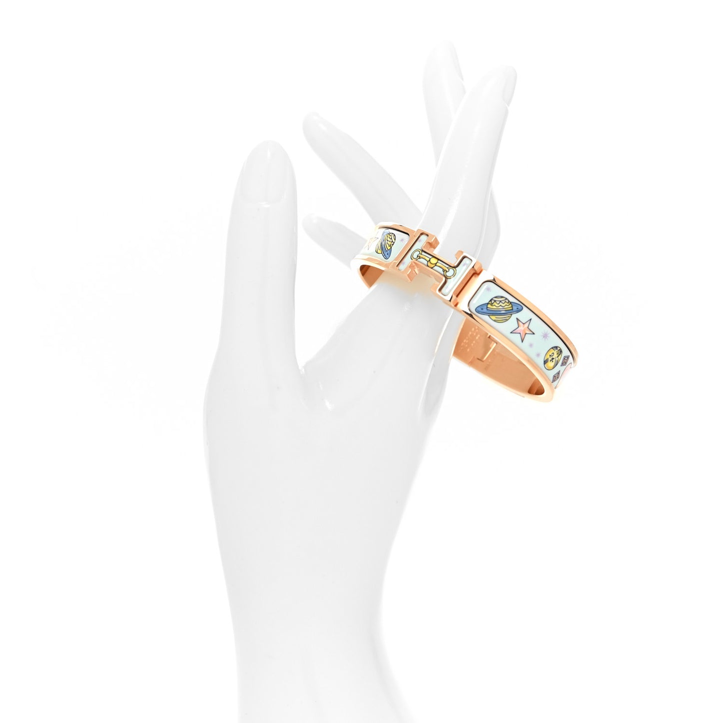 Enamel Printed Chorus Stellarum Narrow Clic Clac H Bracelet PM Hypno