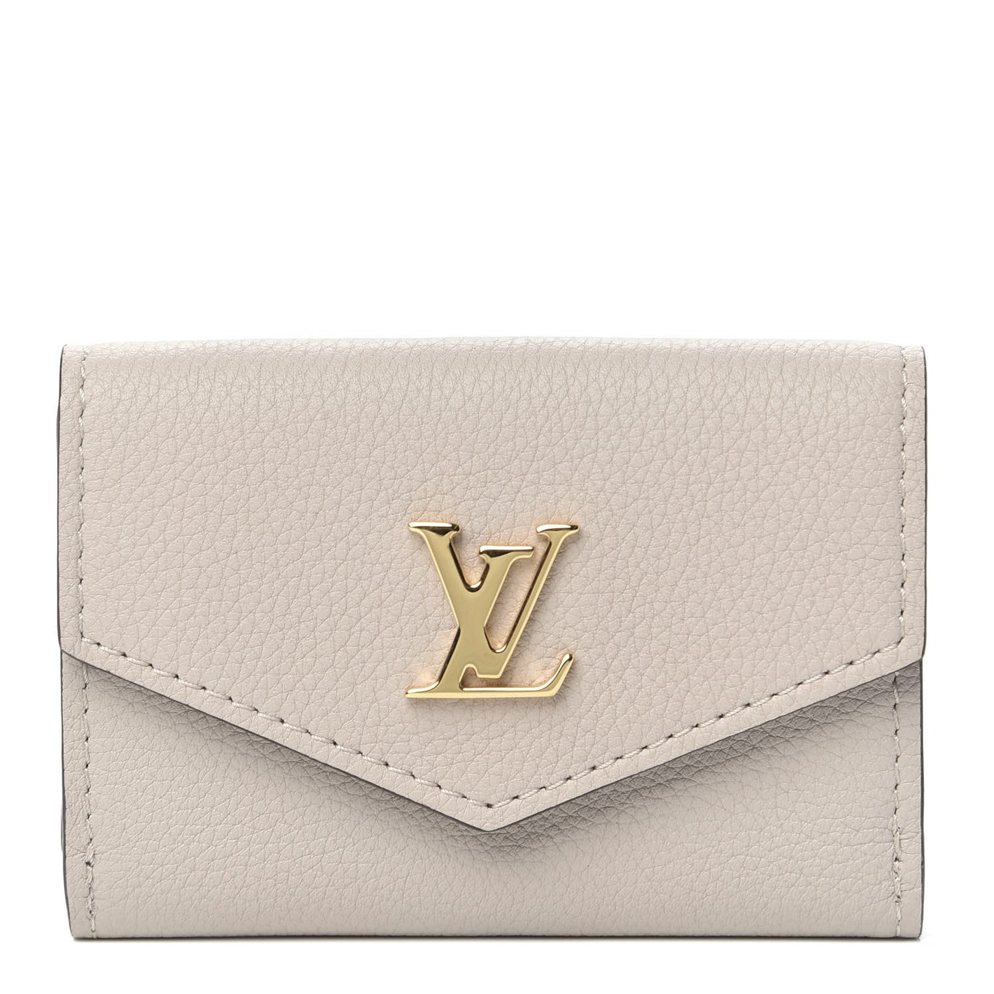 Calfskin Lockmini Wallet Greige