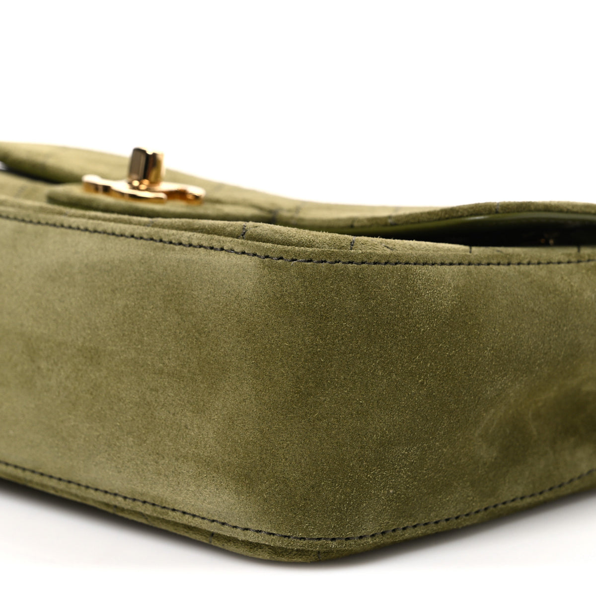Suede Calfskin Mini Souplissimo Flap Khaki