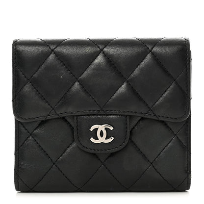 Chanel Lambskin Quilted Small Compact Wallet Black 1 of 9