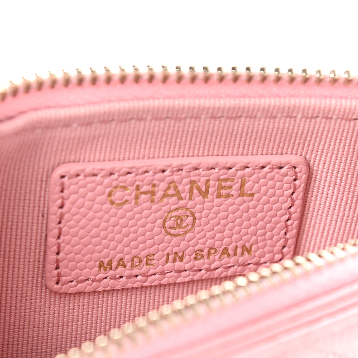 Chanel Caviar Quilted Flap Zip Card Holder Pink 6 of 7