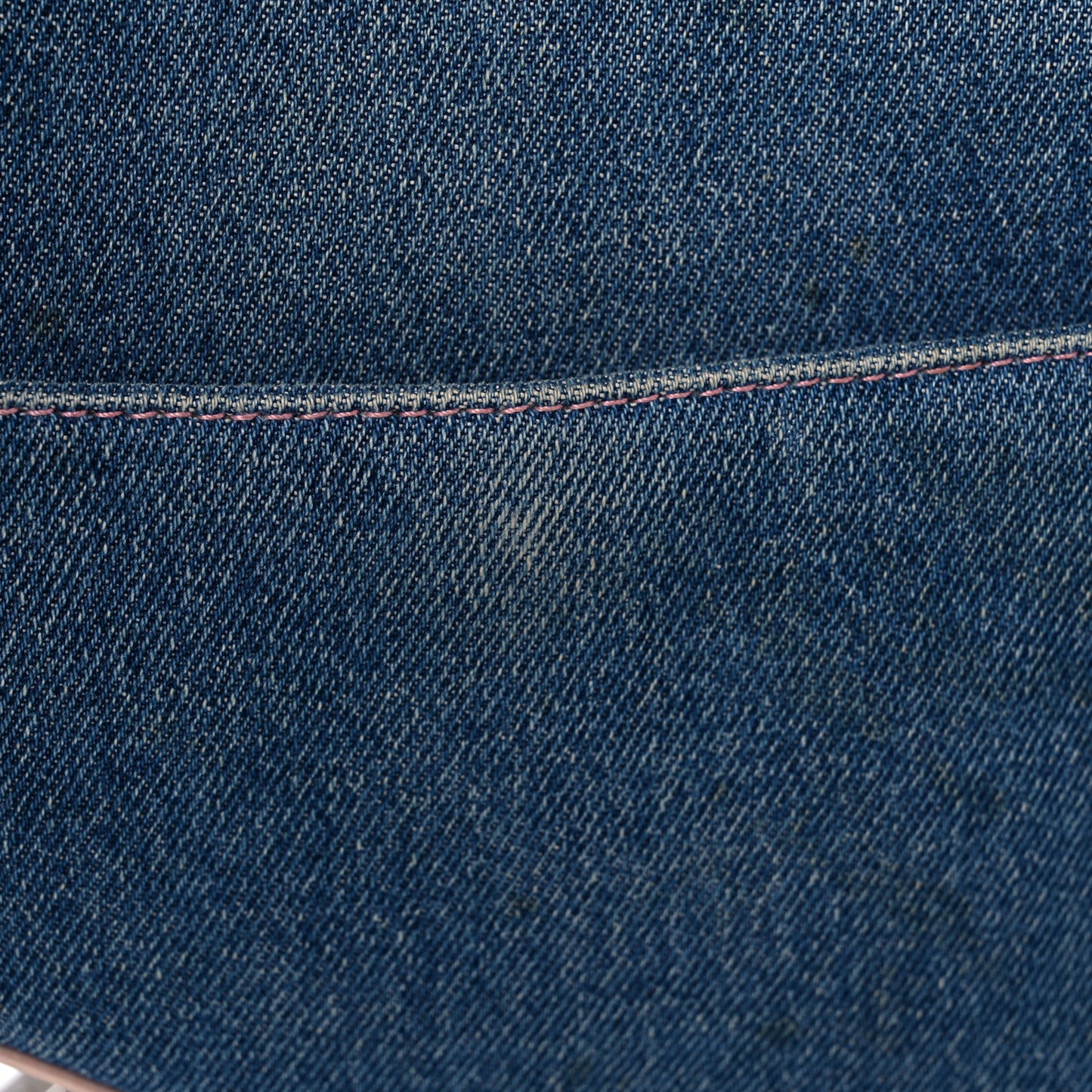 Patent Denim Jeans Saddle Bag Blue Pink