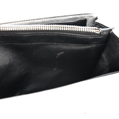 Saint Laurent Metallic Lambskin Matelasse Chevron Monogram Chain Wallet Argento 13 of 16
