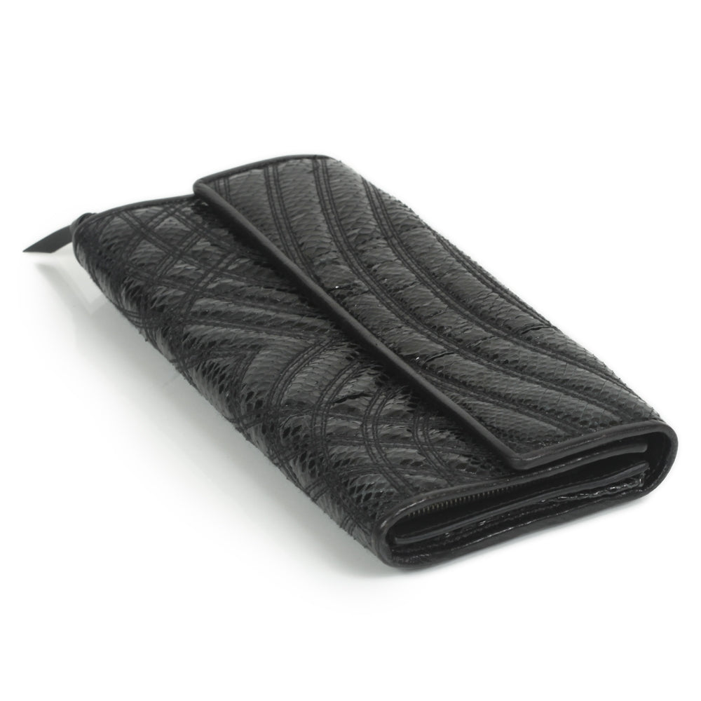 Ayers Snakeskin Continental Wallet Nero