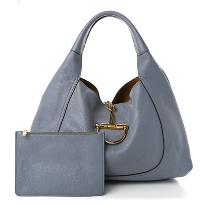 Gucci Grained Calfskin Softbit Medium Shoulder Bag Dusty Blue 3 of 11