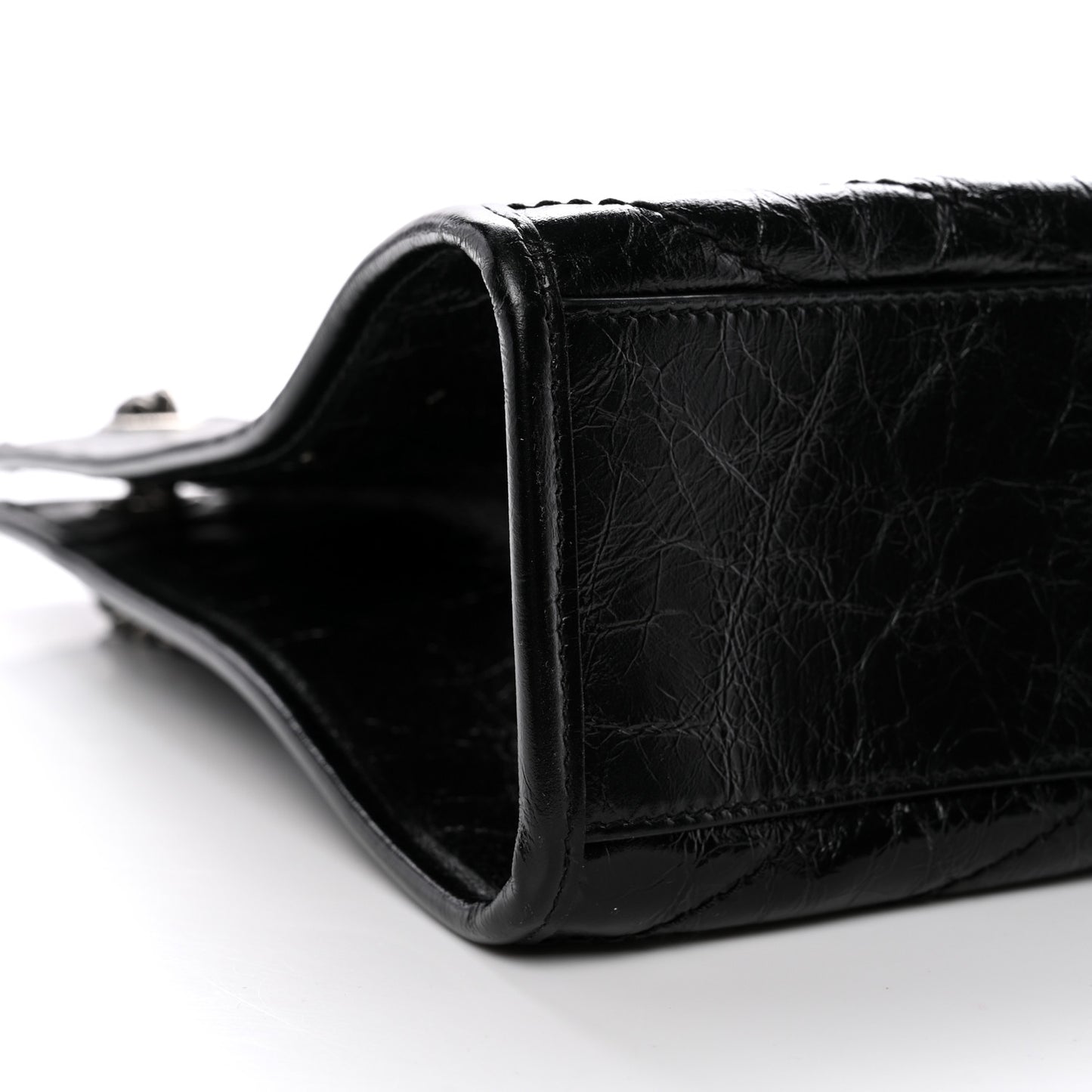 Crinkled Calfskin Matelasse Monogram Medium Niki Shopper Tote Black