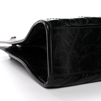 Saint Laurent Crinkled Calfskin Matelasse Monogram Medium Niki Shopper Tote Black 9 of 13