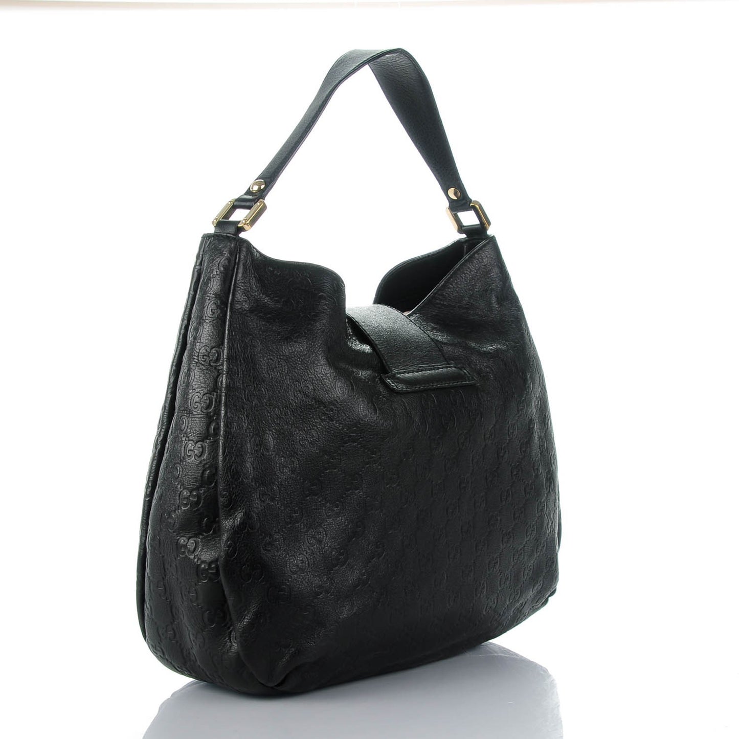 Guccissima Large New Ladies Web Hobo Black