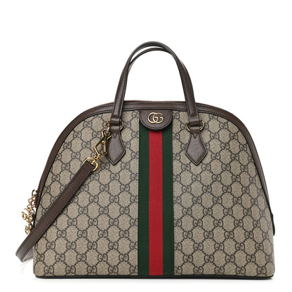 Gucci GG Supreme Monogram Web Medium Ophidia Top Handle Dome Bag Brown 1 of 9