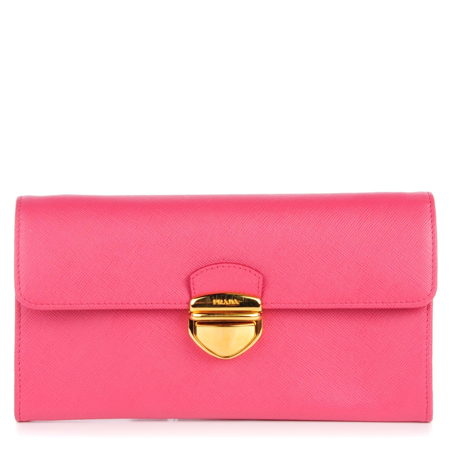 Prada Saffiano Tuc Chain Wallet Peonia 1 of 8
