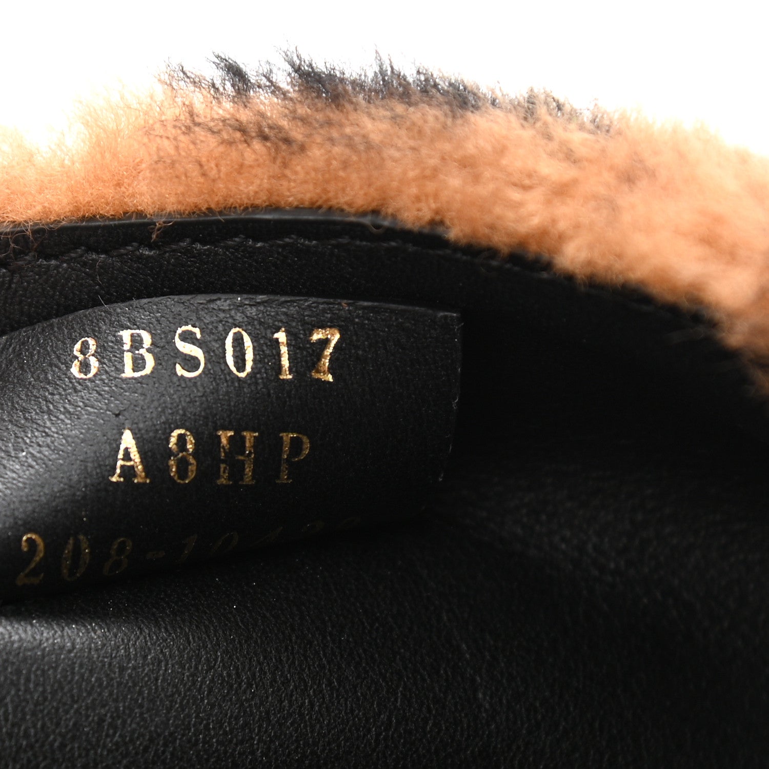 Fendi Shearling Vitello Dolce Macro FF 1974 Mini Baguette Tobacco Black 7 of 10