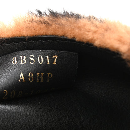Fendi Shearling Vitello Dolce Macro FF 1974 Mini Baguette Tobacco Black 7 of 10