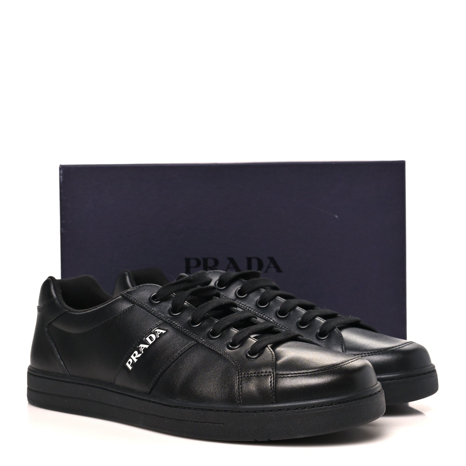 Prada Vitello Soft Mens Sneakers 12 Black 10 of 10