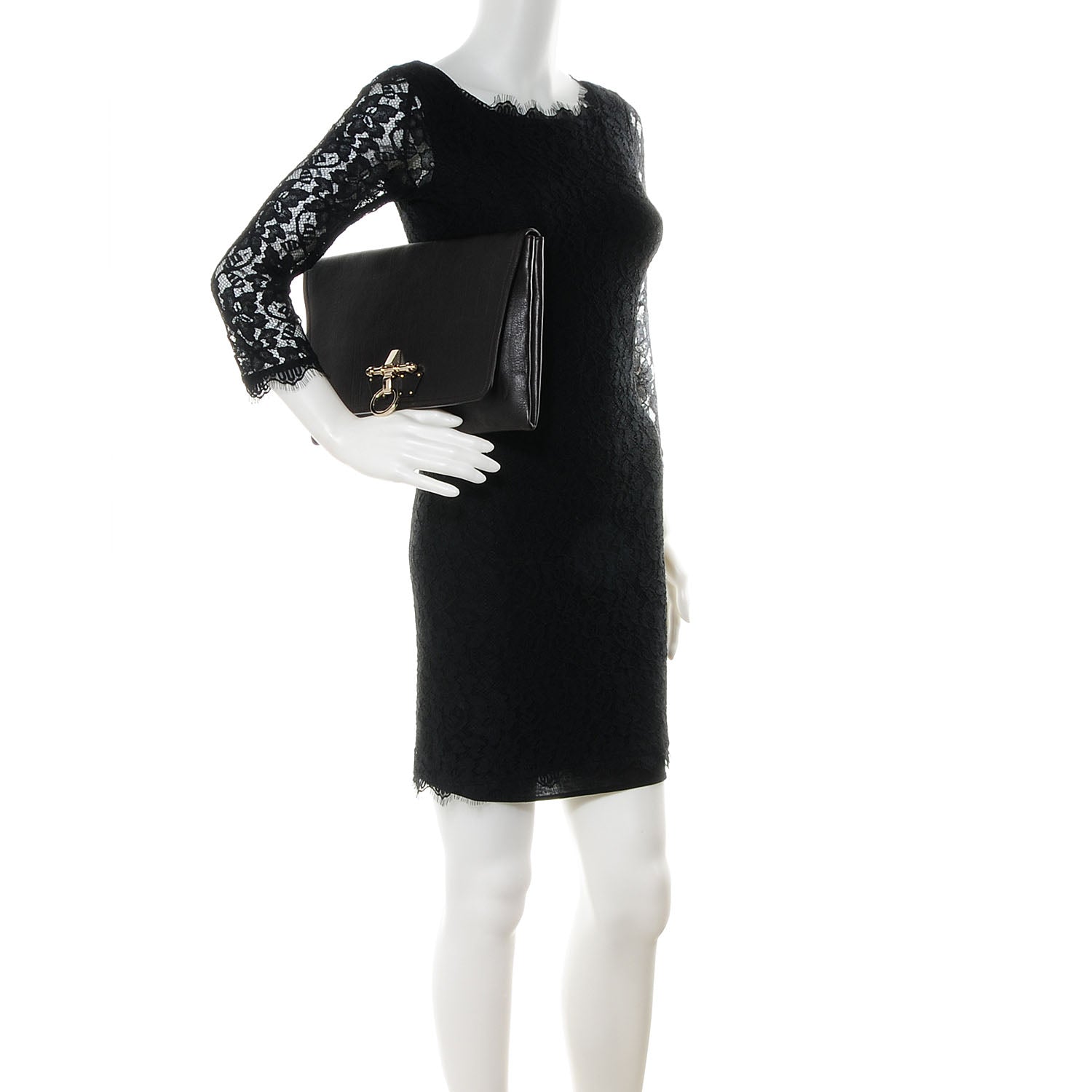 Givenchy Textured Calfskin Obsedia Clutch Black 2 of 8