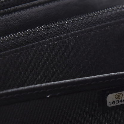 Chanel Lambskin Quilted Boy Zip Around Wallet Black 8 of 10