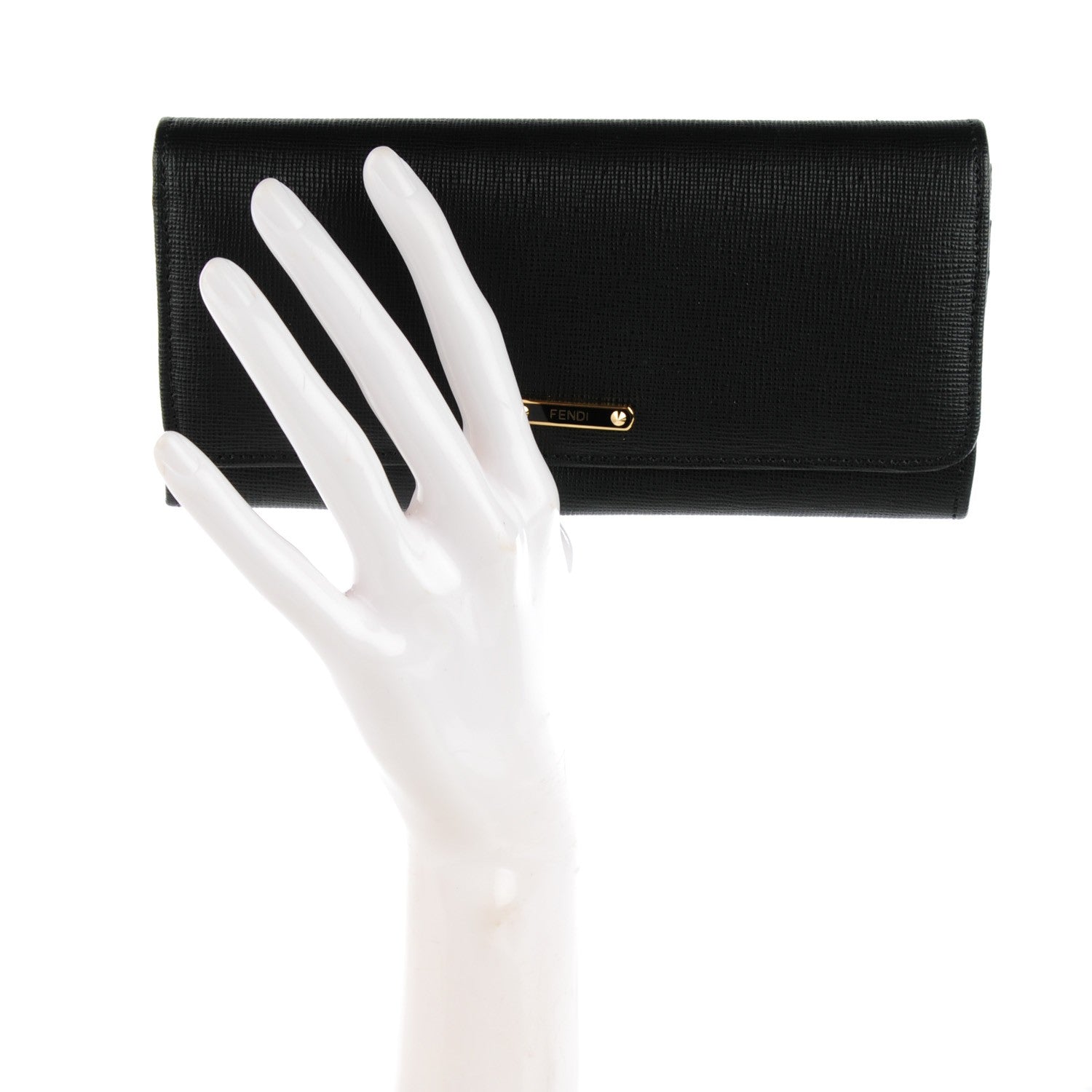 Fendi Vitello Elite Continental Wallet Black 2 of 8
