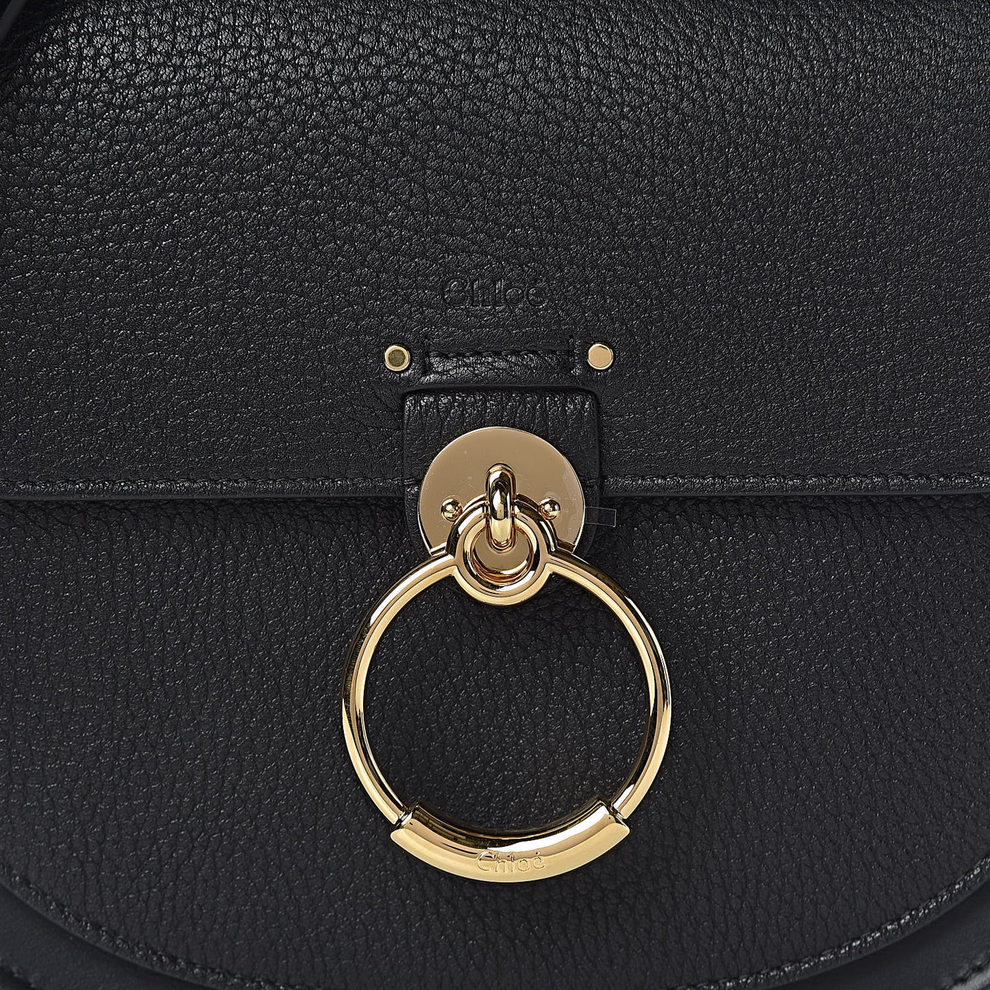 Grained Calfskin Large Tess Bag Black