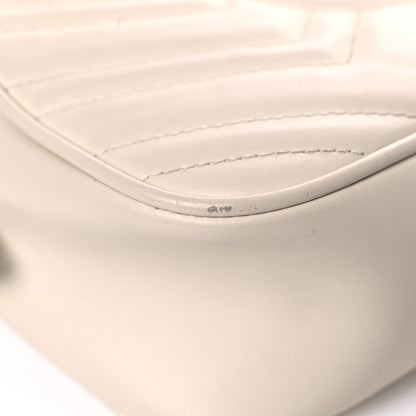 Gucci Calfskin Matelasse Small GG Marmont Chain Shoulder Bag White 11 of 19