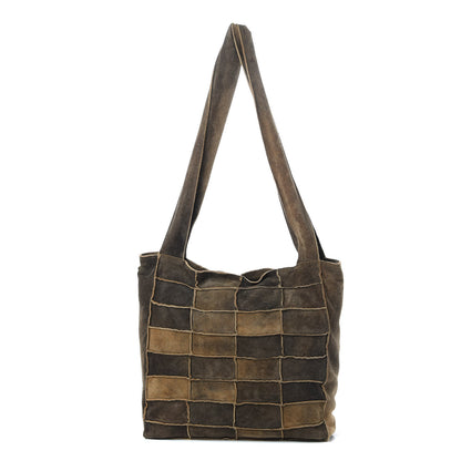 Chanel Suede Patchwork Shoulder Bag Brown 1 of 11