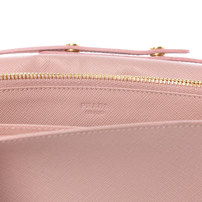 Prada Saffiano Metal Flap Wallet with Strap Orchidea 5 of 10