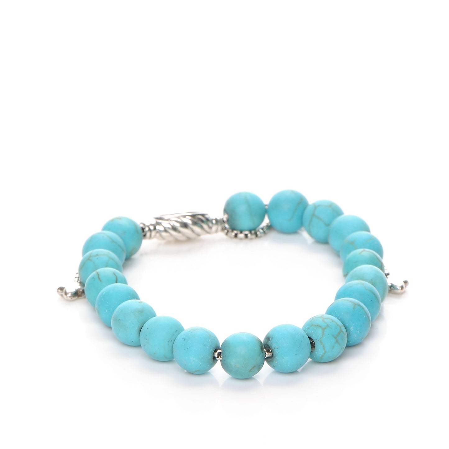 Sterling Silver Turquoise 8mm Spiritual Beads Adjustable Bracelet