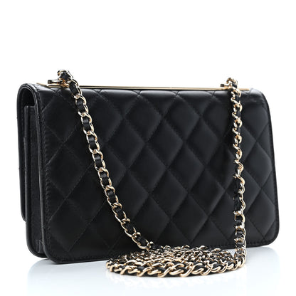 Chanel Lambskin Quilted Trendy CC Wallet On Chain WOC Black 2 of 4