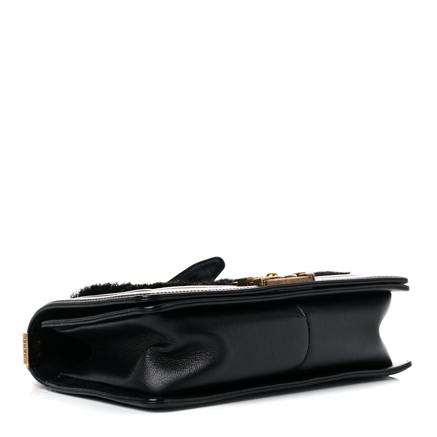 Chanel Fur Calfskin Small Boy Flap Black 4 of 14