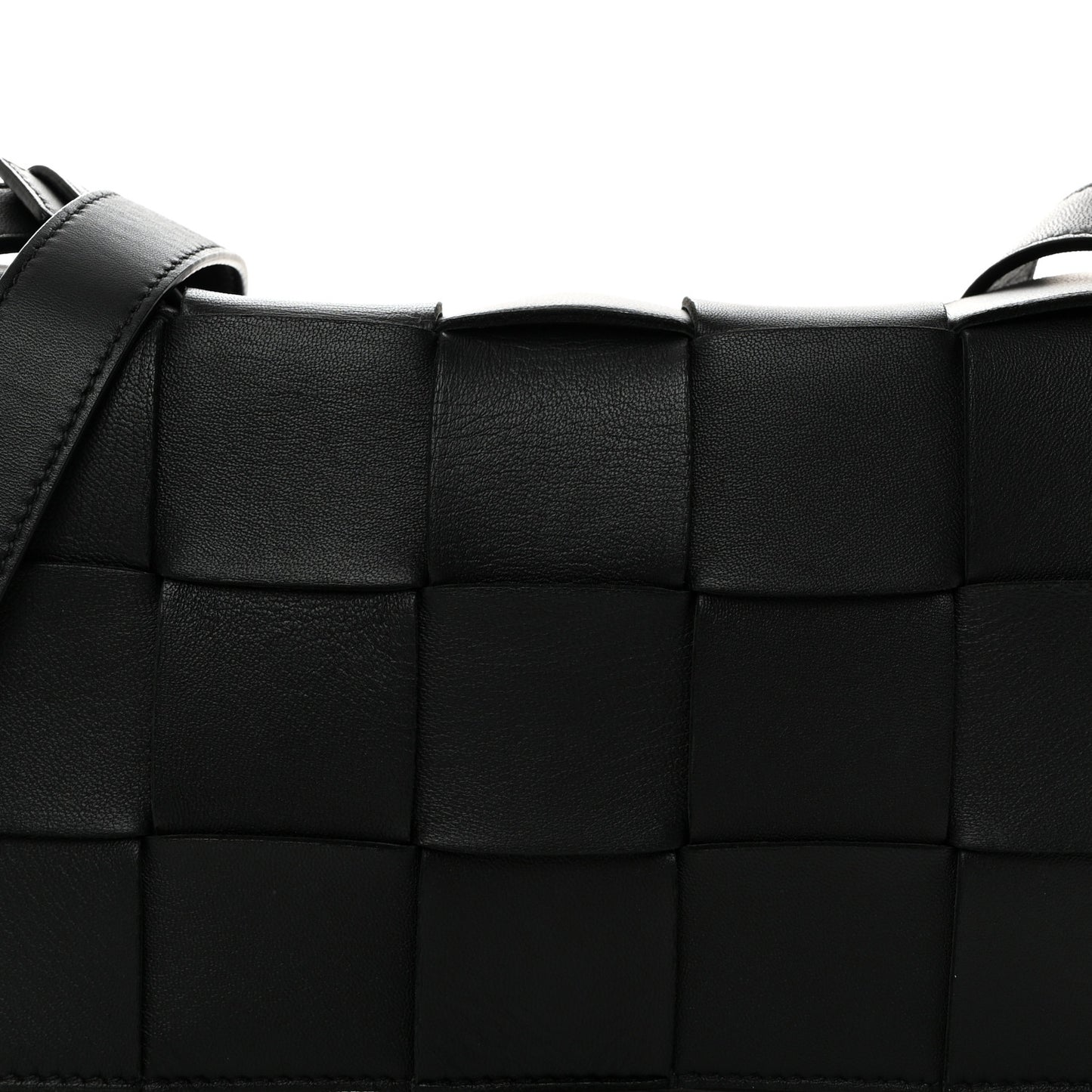 Lambskin Maxi Intrecciato Cassette Crossbody Bag Black