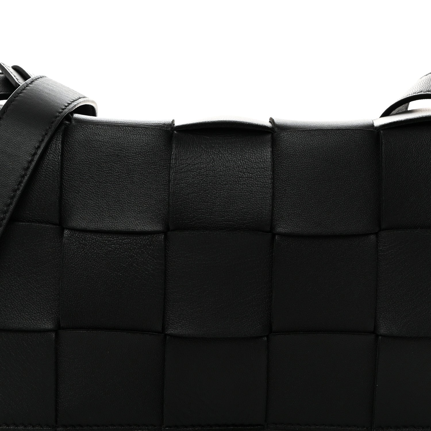 Bottega Veneta Lambskin Maxi Intrecciato Cassette Crossbody Bag Black 8 of 10