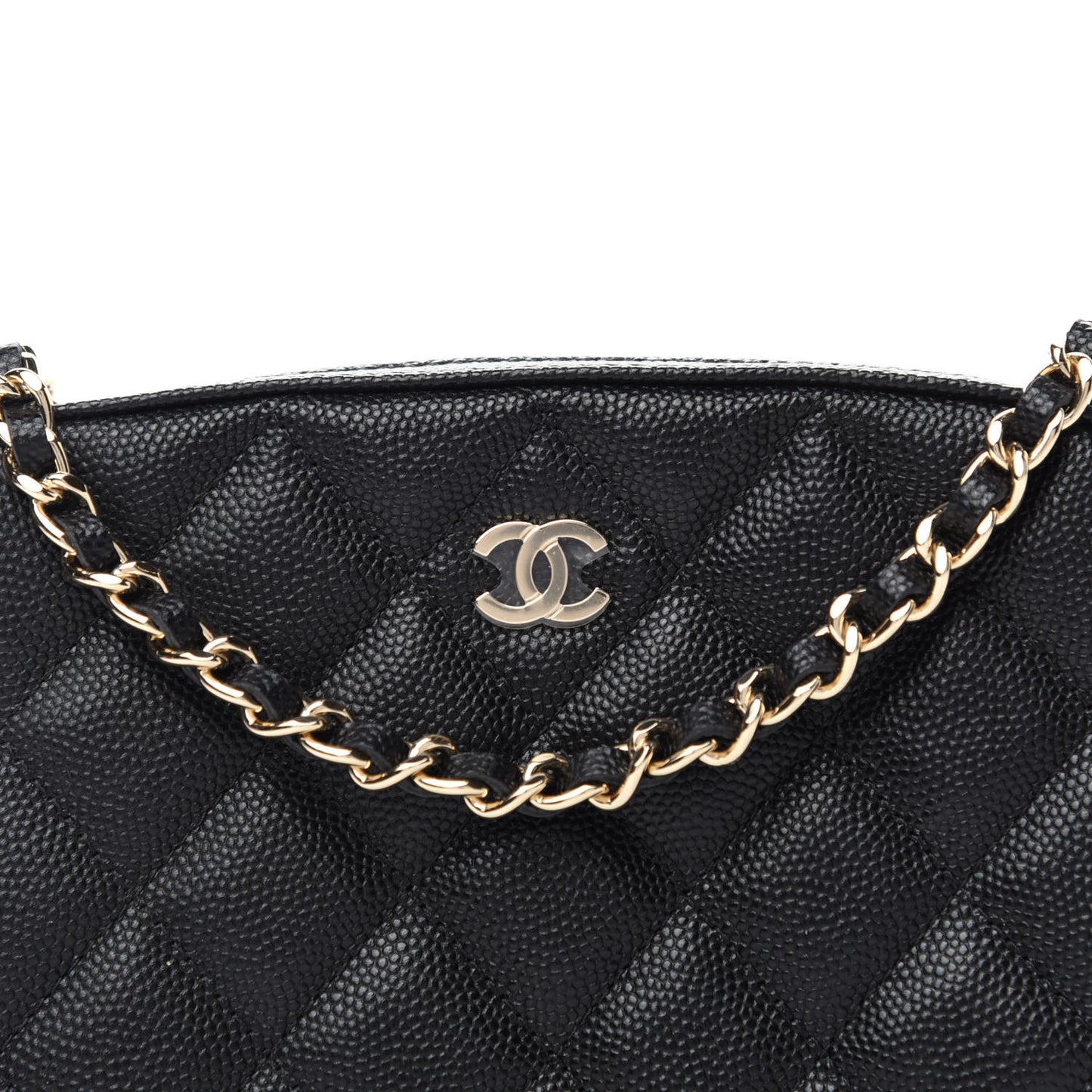 Caviar Quilted Vanity With Chain Black