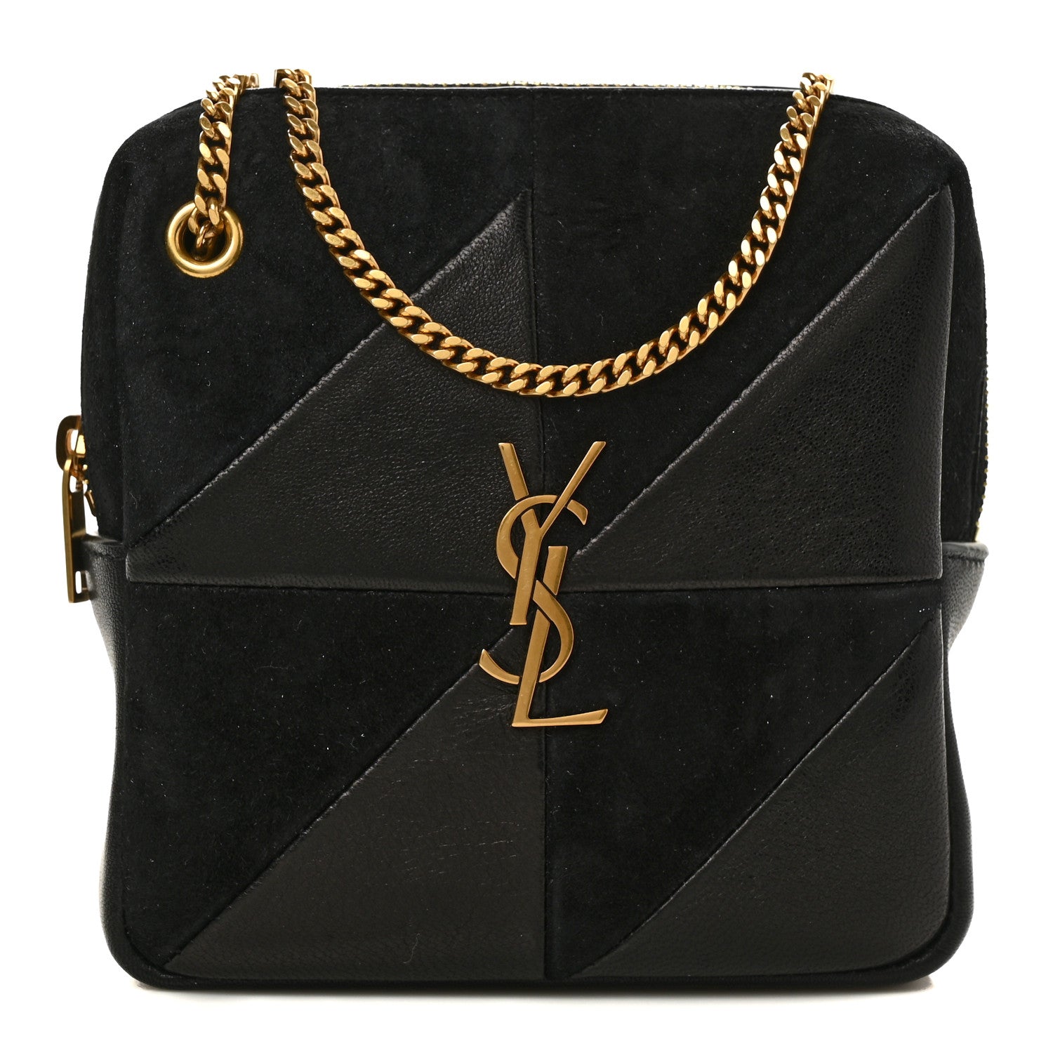 Saint Laurent Lambskin Suede Patchwork Monogram Jamie Cube Black 1 of 9