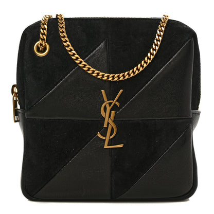 Saint Laurent Lambskin Suede Patchwork Monogram Jamie Cube Black 1 of 9