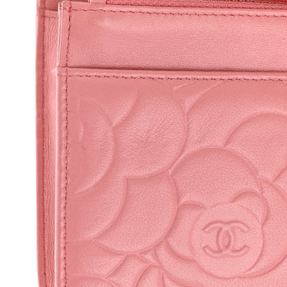 Chanel Lambskin Camellia Embossed Wallet On Chain WOC Pink 14 of 18