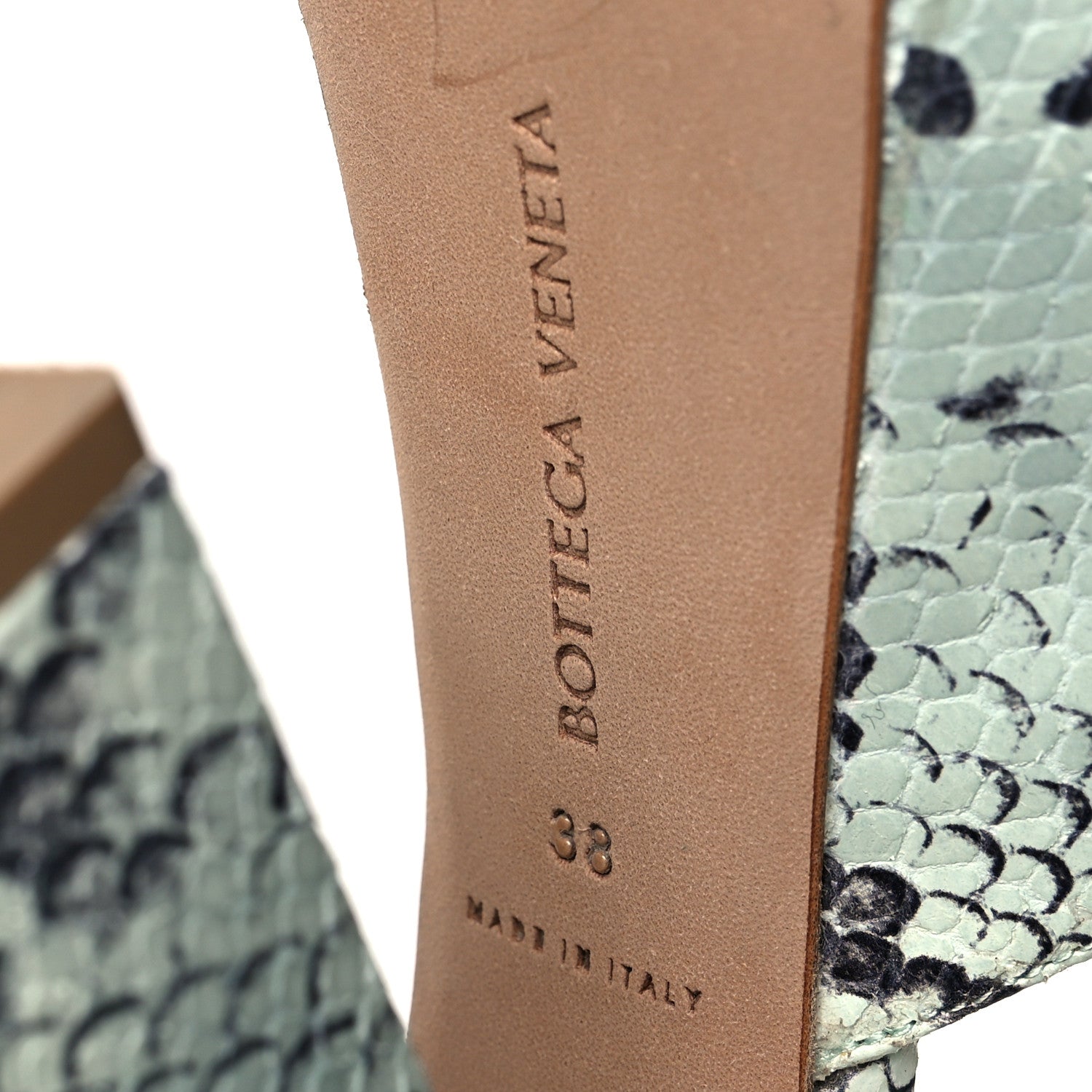 Bottega Veneta Faded Goatskin Python Printed Tower 40/140mm Platform Pumps 38 Dew Black 6 of 9