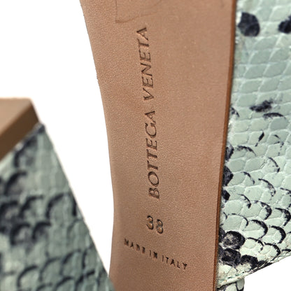Bottega Veneta Faded Goatskin Python Printed Tower 40/140mm Platform Pumps 38 Dew Black 6 of 9