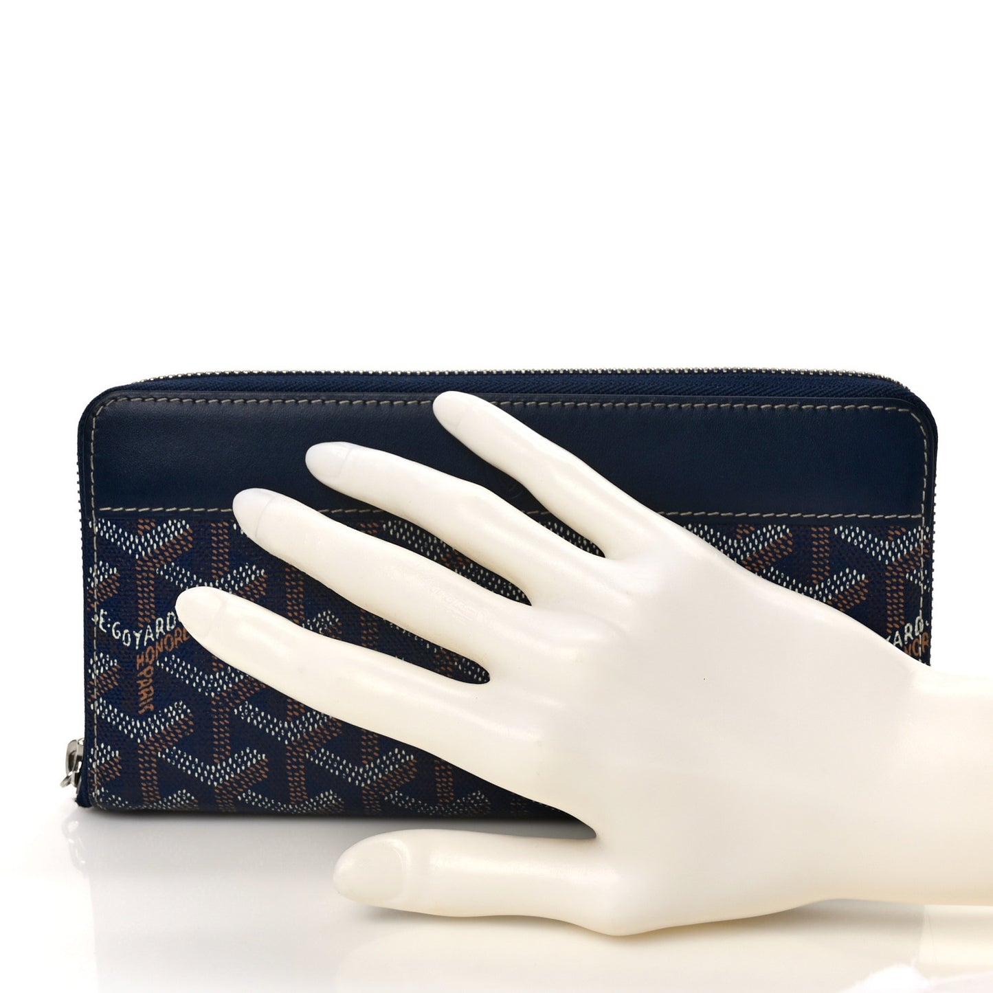 Goyardine Matignon Zip Around GM Wallet Navy