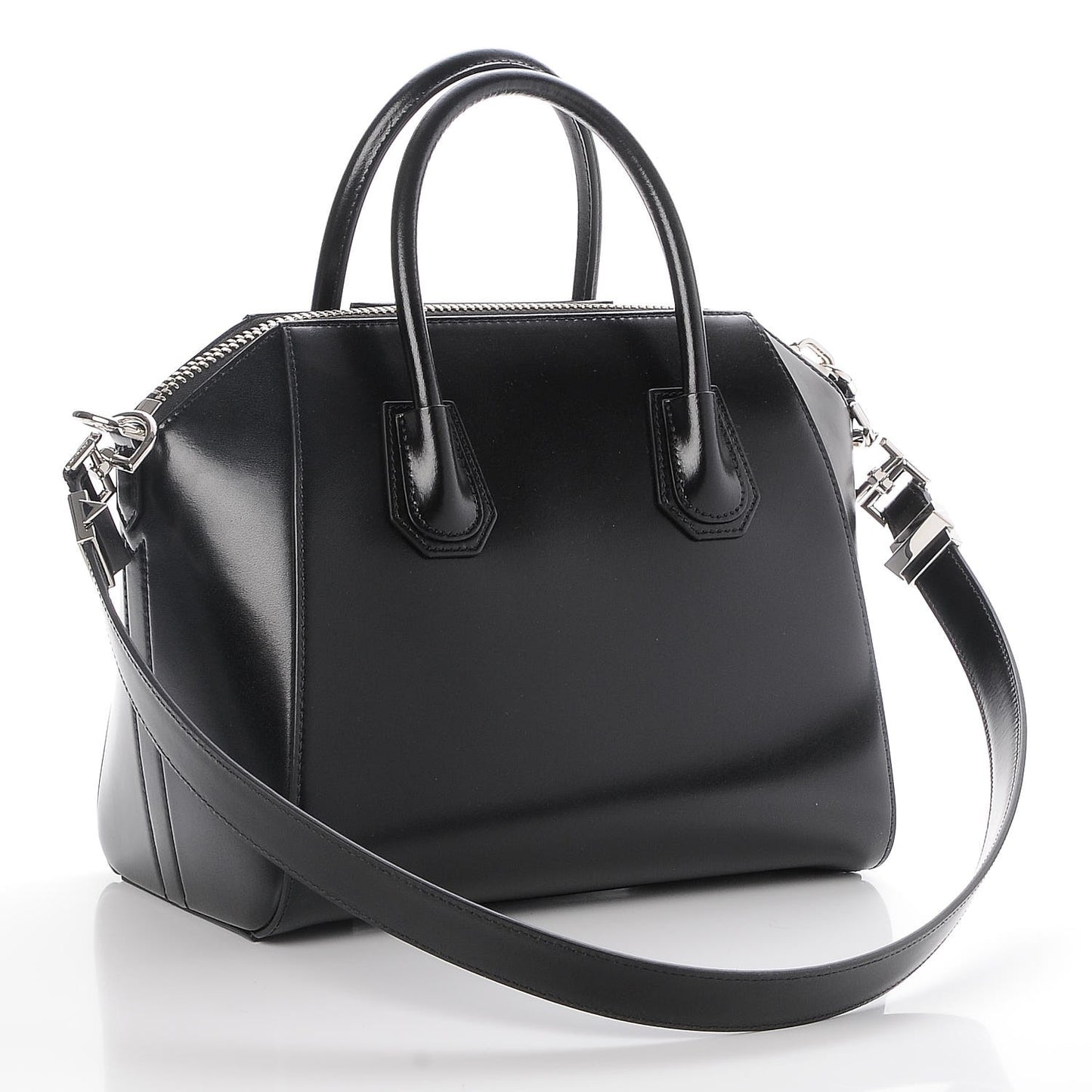 Shiny Lord Calfskin Small Antigona Black