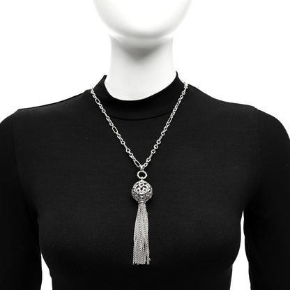 David Yurman Sterling Silver Diamond Tapestry Tassel Necklace 4 of 4