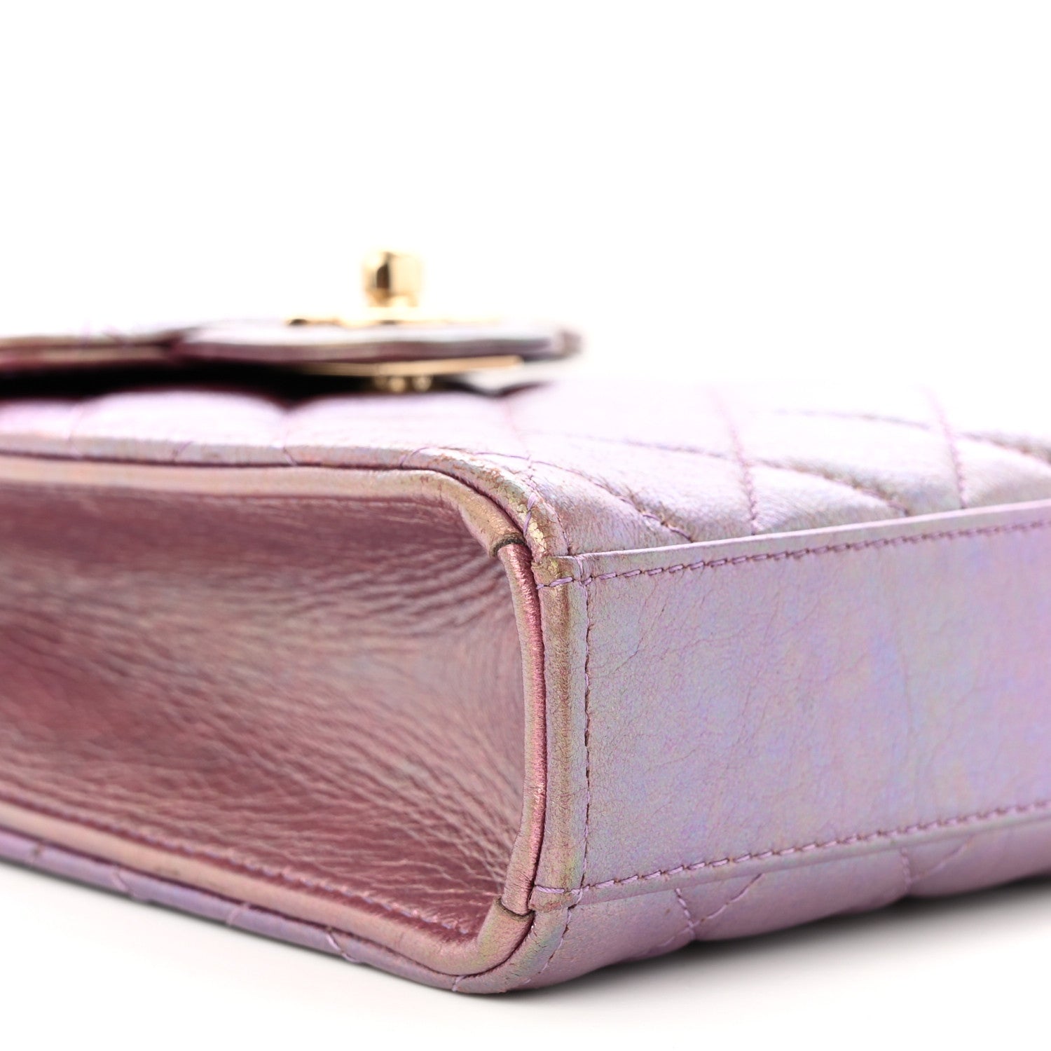Chanel Iridescent Lambskin Quilted CC Phone Holder Purple 10 of 13