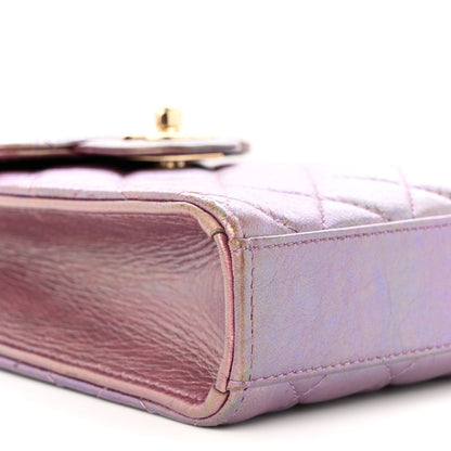 Chanel Iridescent Lambskin Quilted CC Phone Holder Purple 10 of 13