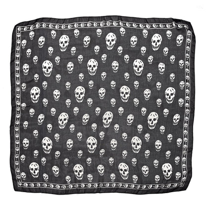 Alexander McQueen Silk Chiffon Skull Scarf Black Ivory 1 of 5