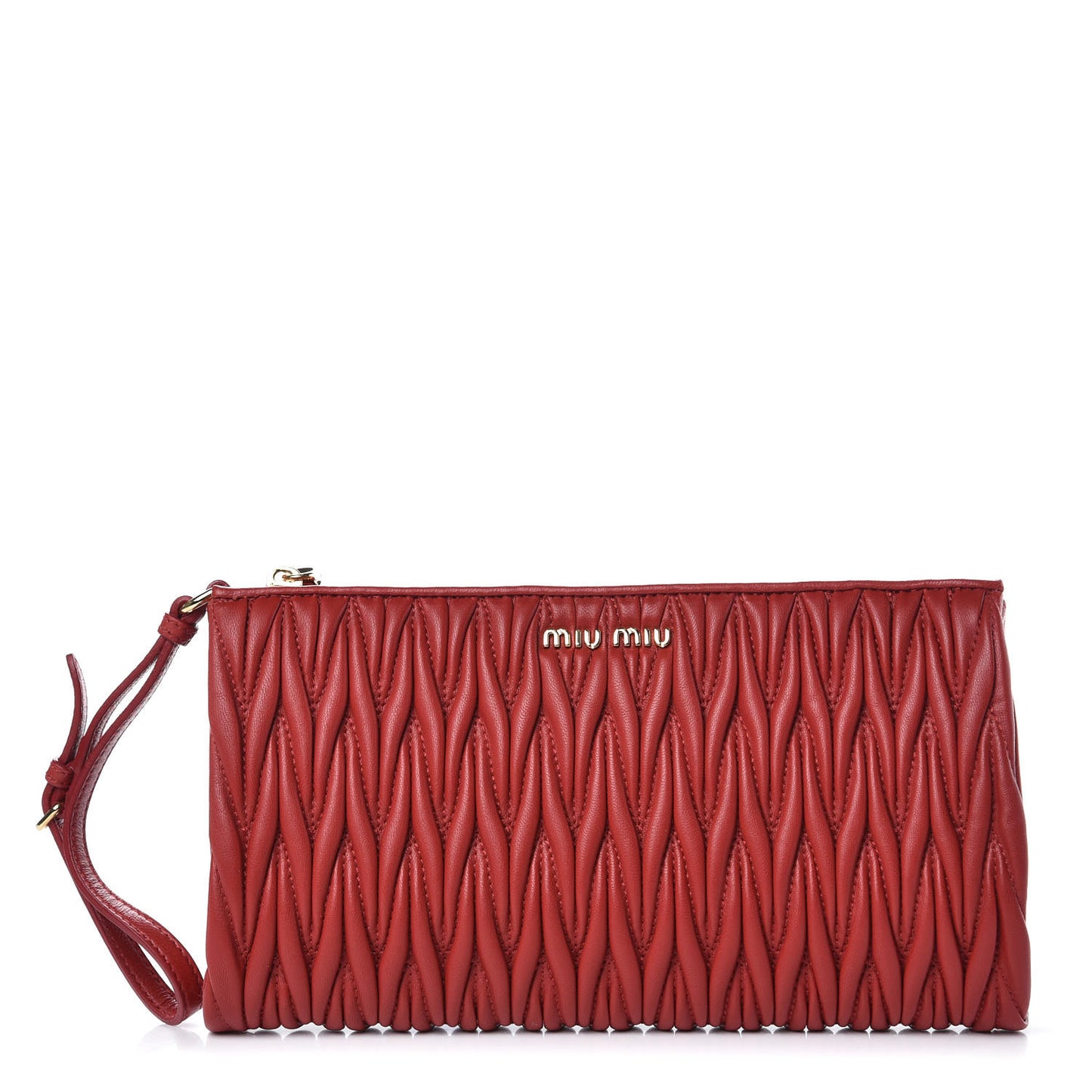 Nappa Matelasse Lux Wristlet Fuoco