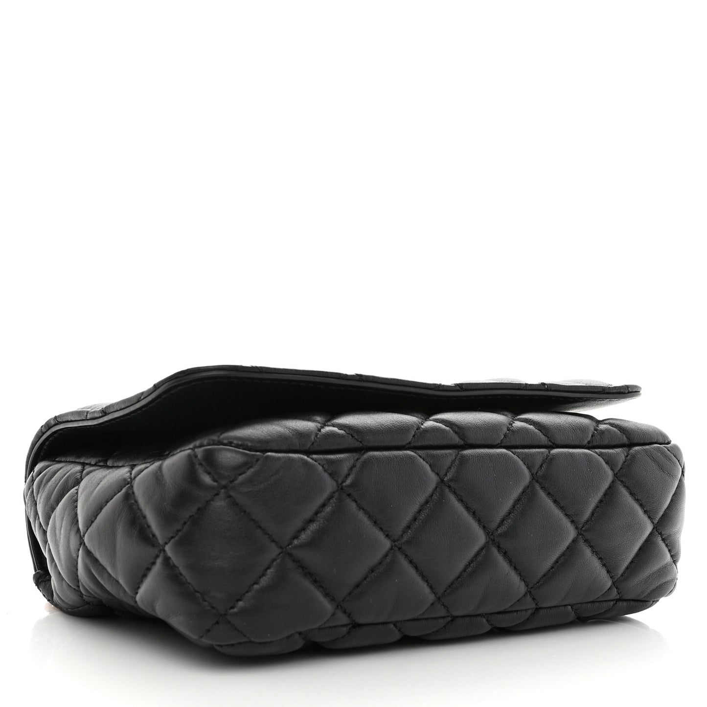 Nappa Quilted Small Medusa Chain Crossbody Black