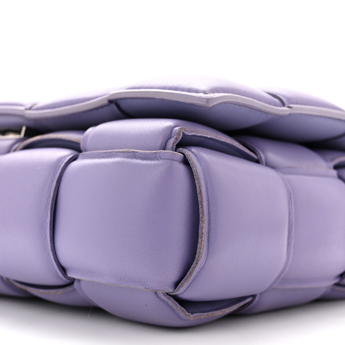 Lambskin Maxi Intreccio Padded Chain Cassette Crossbody Bag Lavender